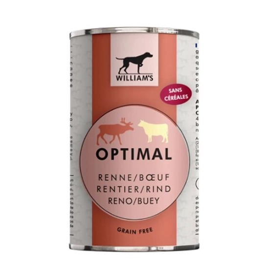 Picture of William’s Optimal Dog Reindeer & Beef 400g – Grain-Free
